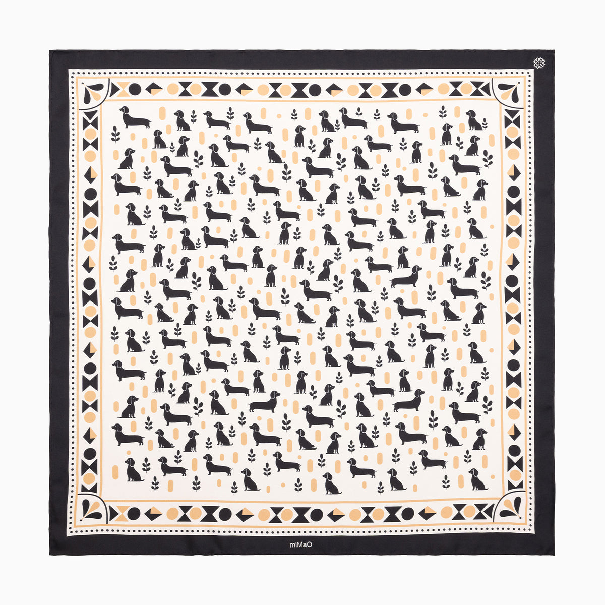 PAÑUELO TECKEL - Pañuelo 100% seda con estampado teckel
