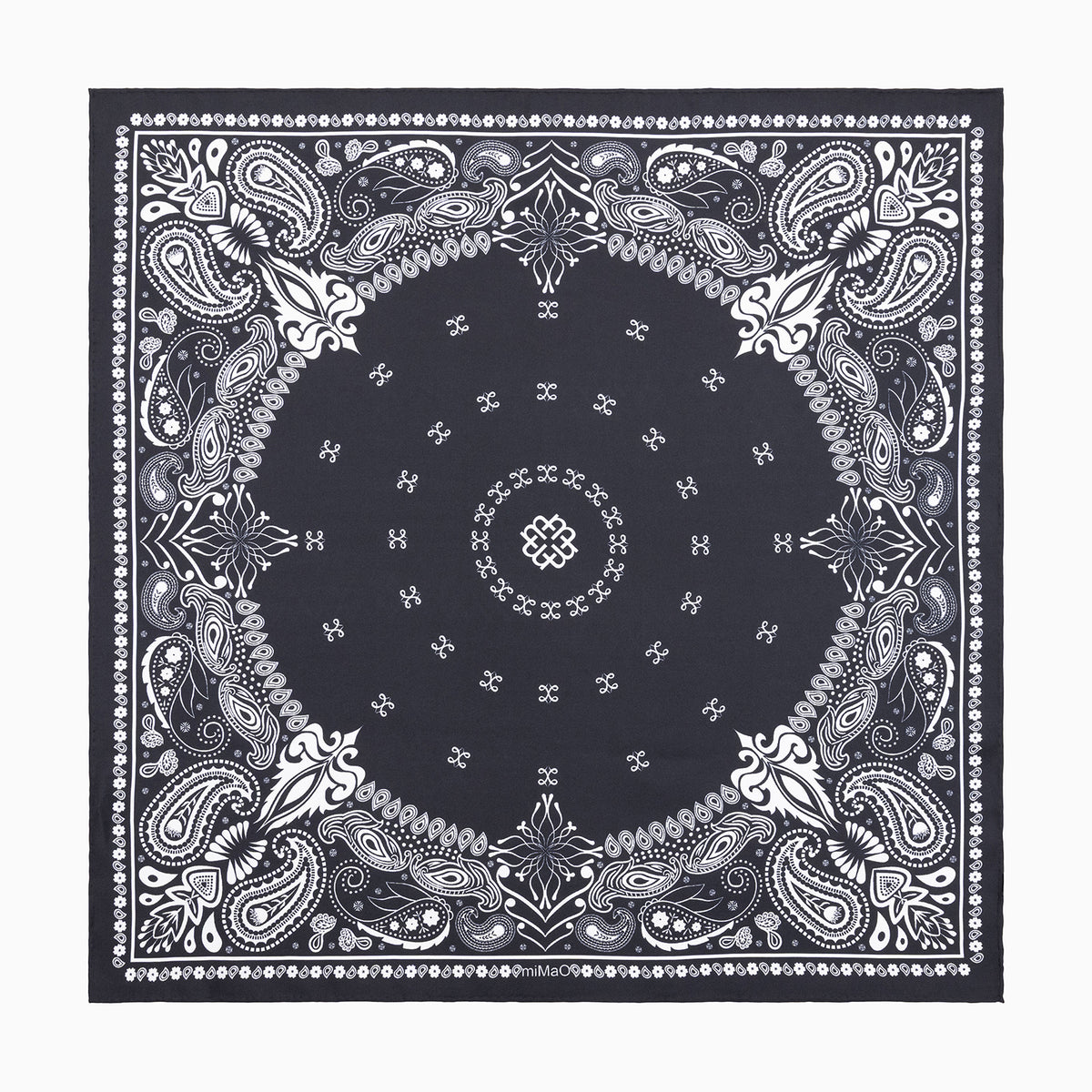 PAÑUELO MANTRA - Pañuelo 100% seca con estampado en tonos negros