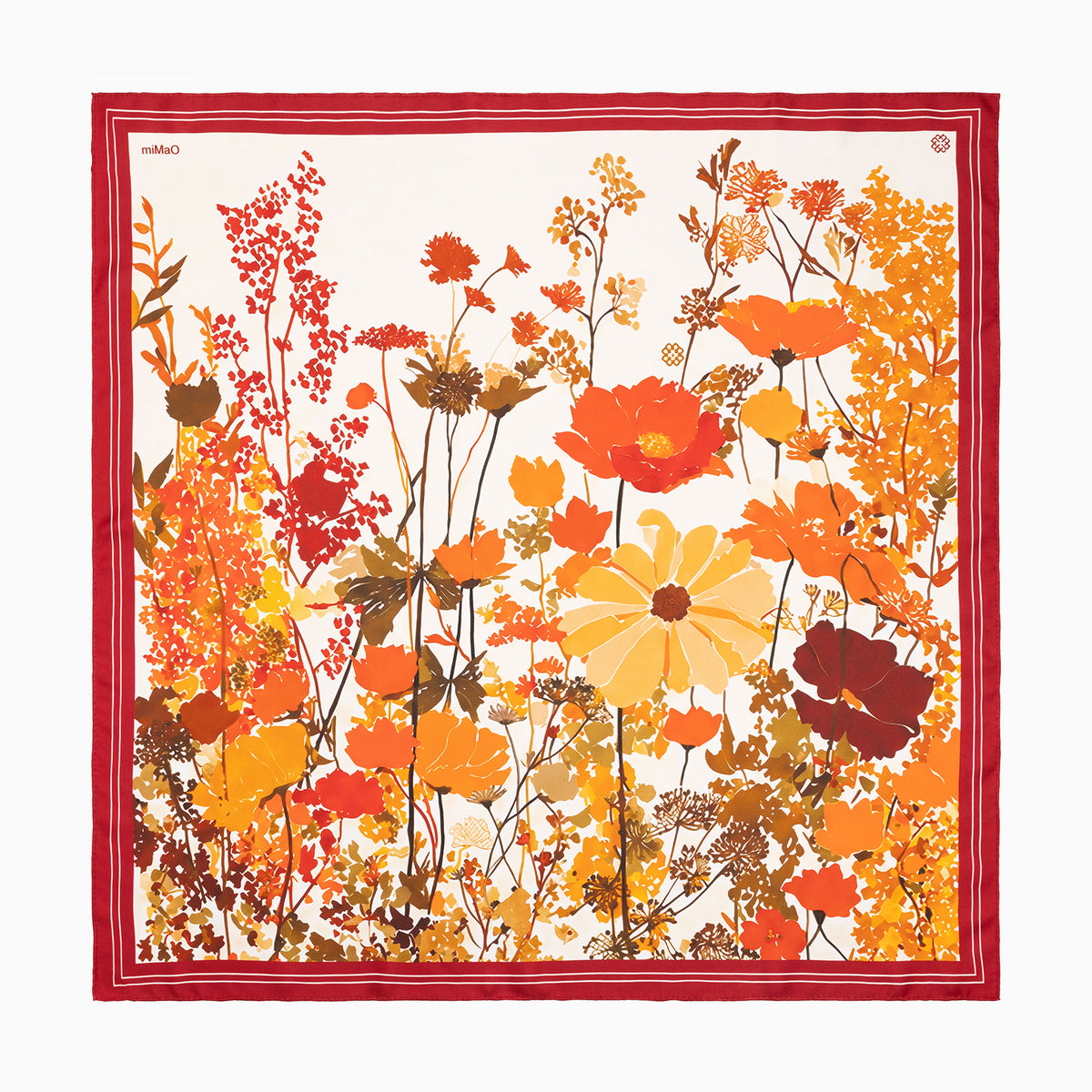 PAÑUELO FLORES - Pañuelo 100% seda con estampado floral