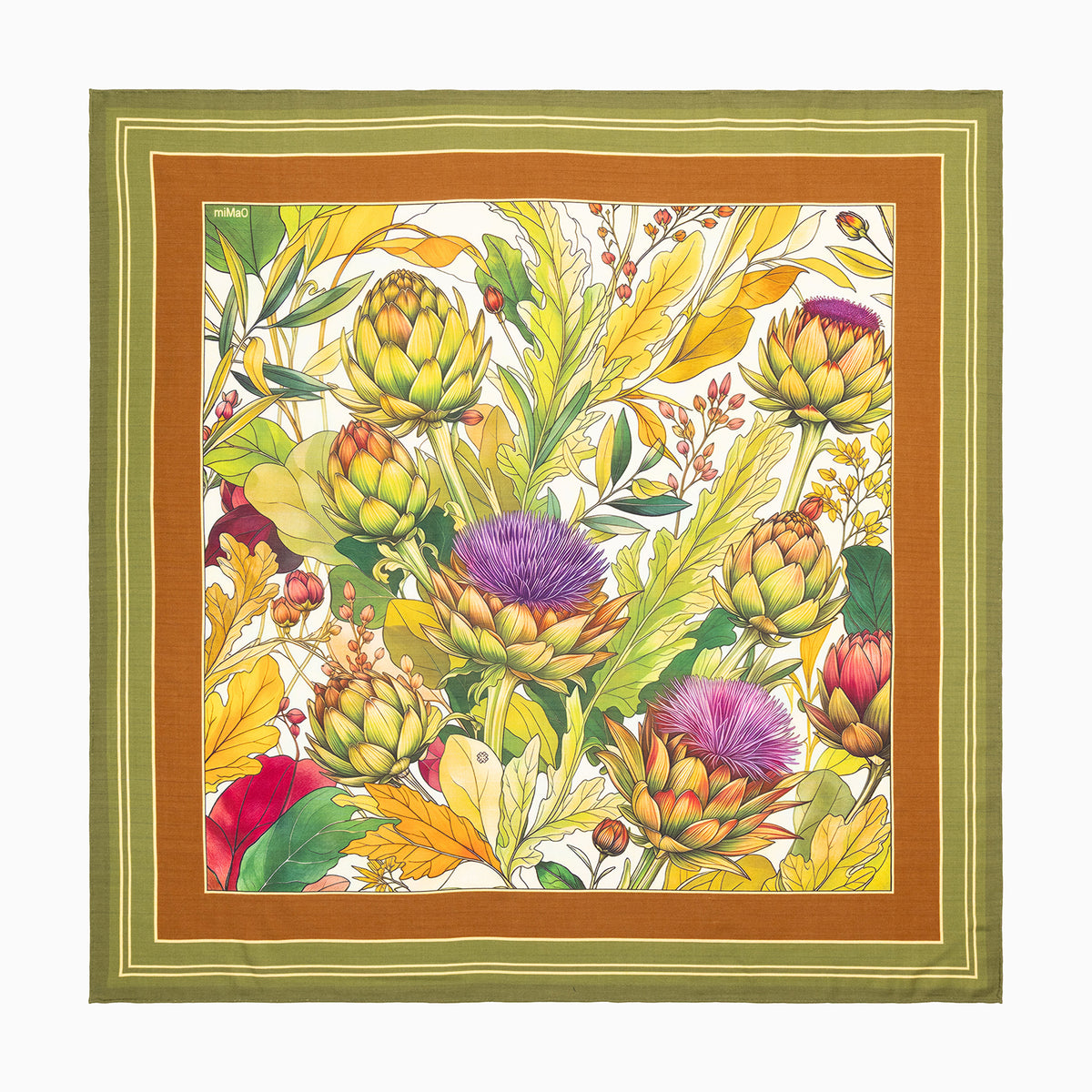 PAÑUELO FLORESTA - Pañuelo de lana y seda con estampado floral