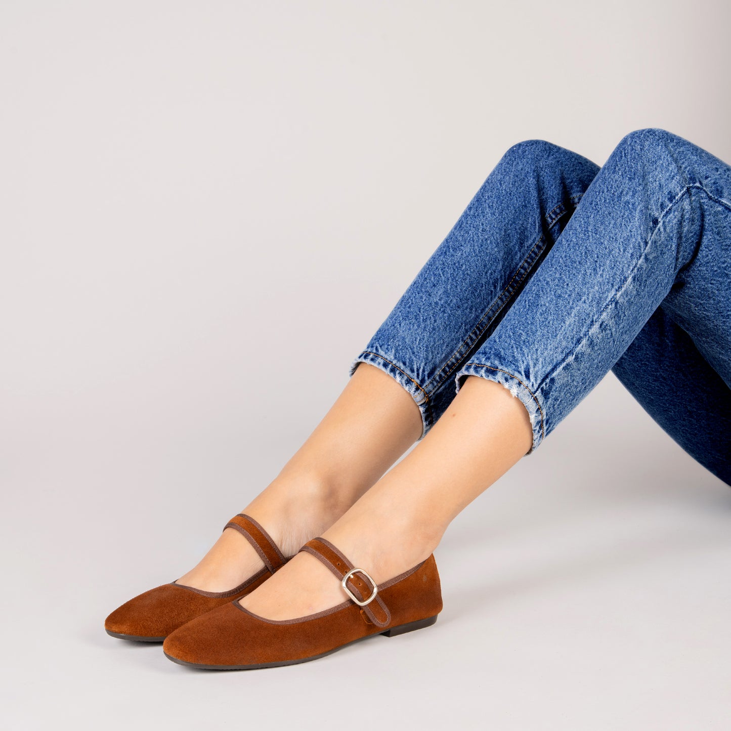 CLARA - Merceditas con puntera cuadrada TAUPE