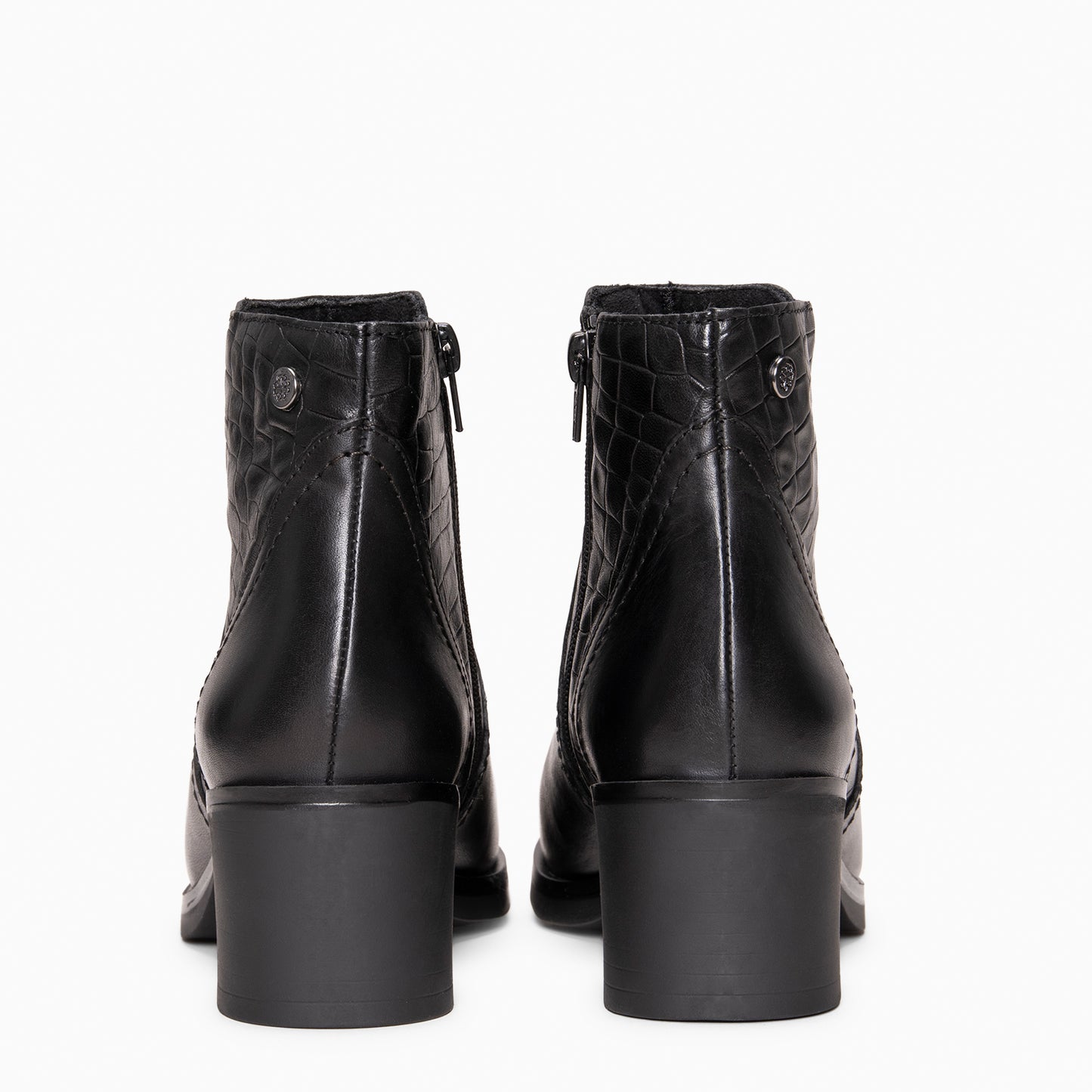 BRANSON - Botines bajos de piel NEGRO