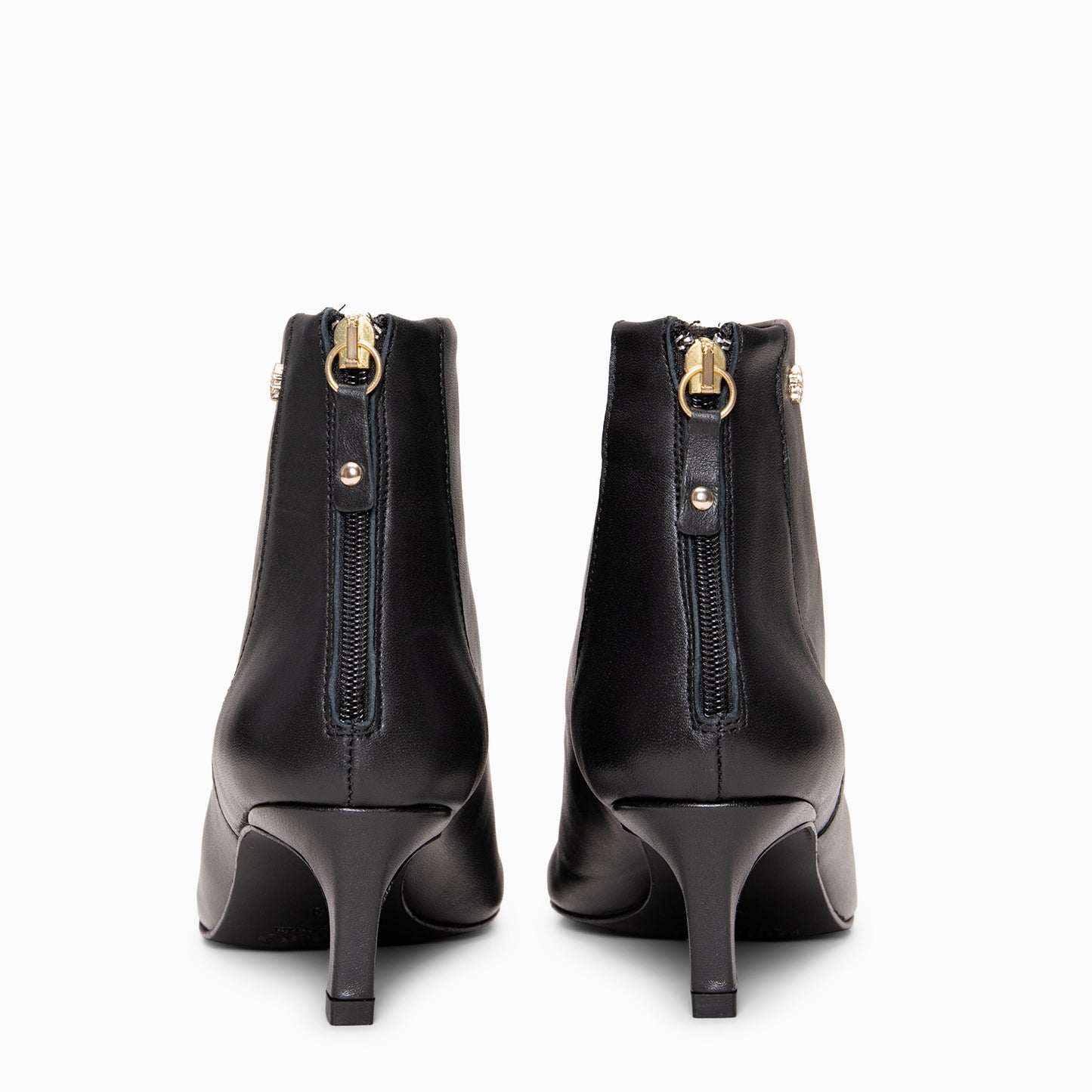 LUISA - Botines de tacón kitten con cremallera NAPA NEGRO