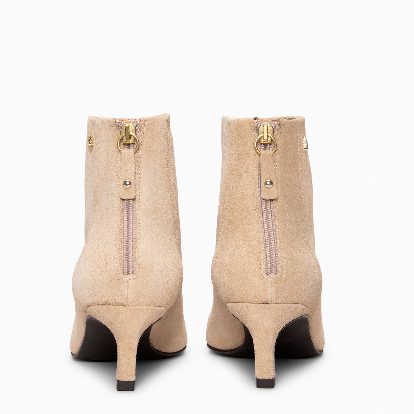 LUISA - Botines de tacón kitten con cremallera BEIGE