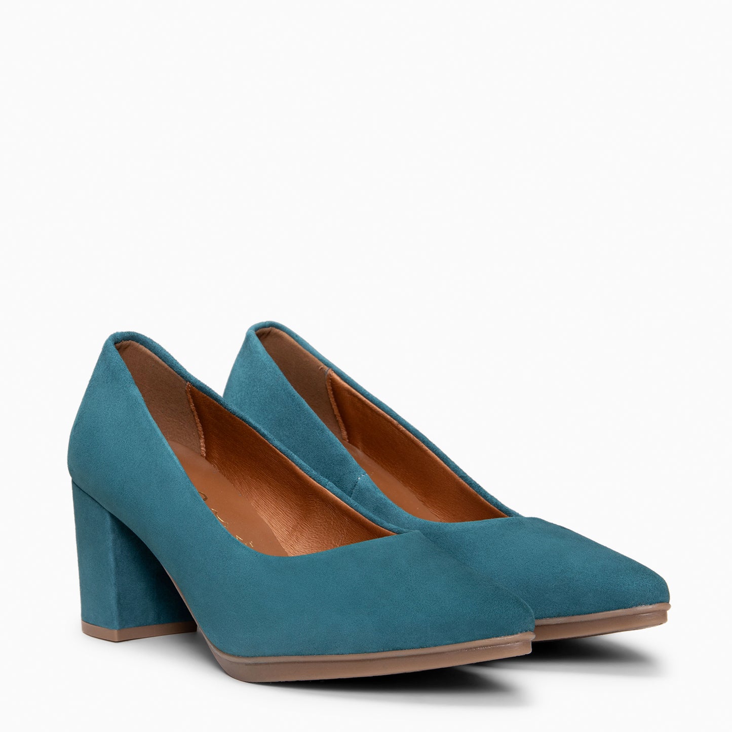 URBAN S – Zapatos de tacón medio de ante VERDE PATO