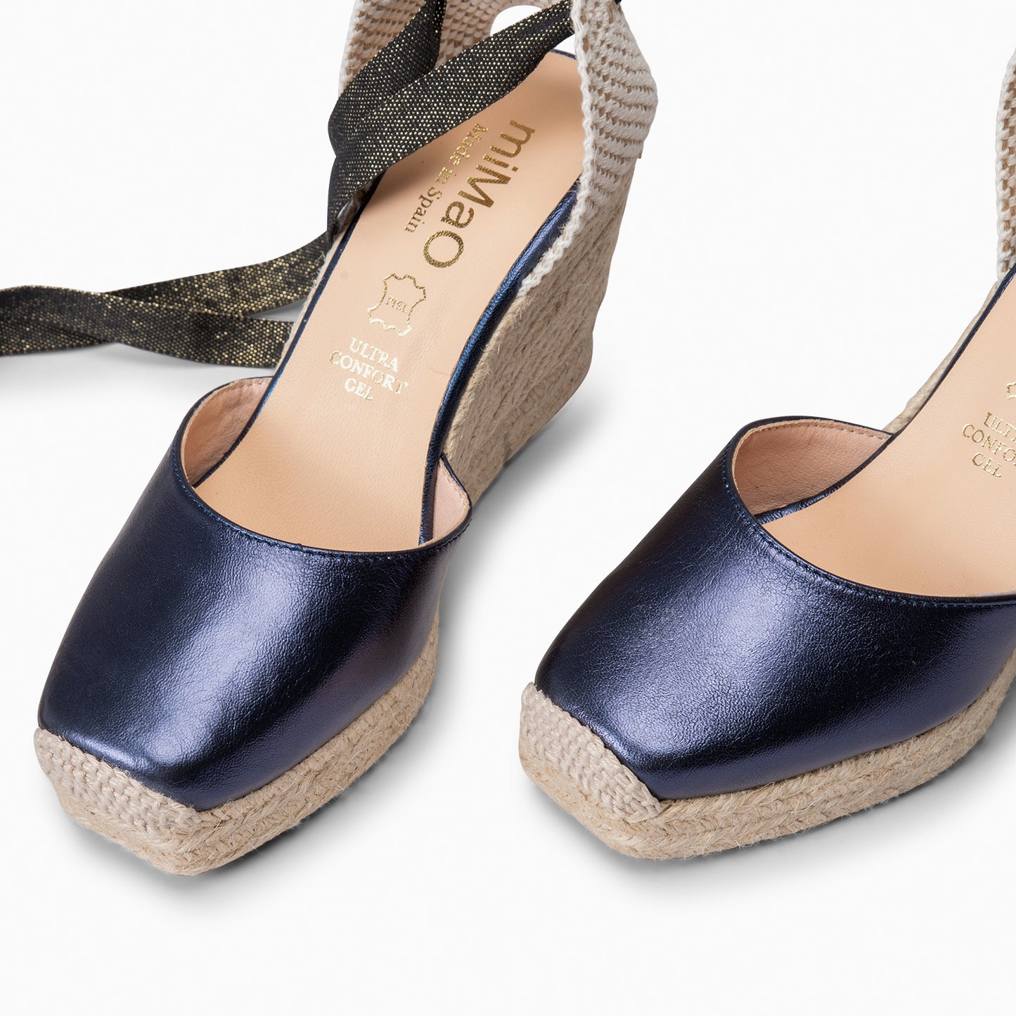 MOMBASA - Cuñas de esparto con cinta METAL MARINO