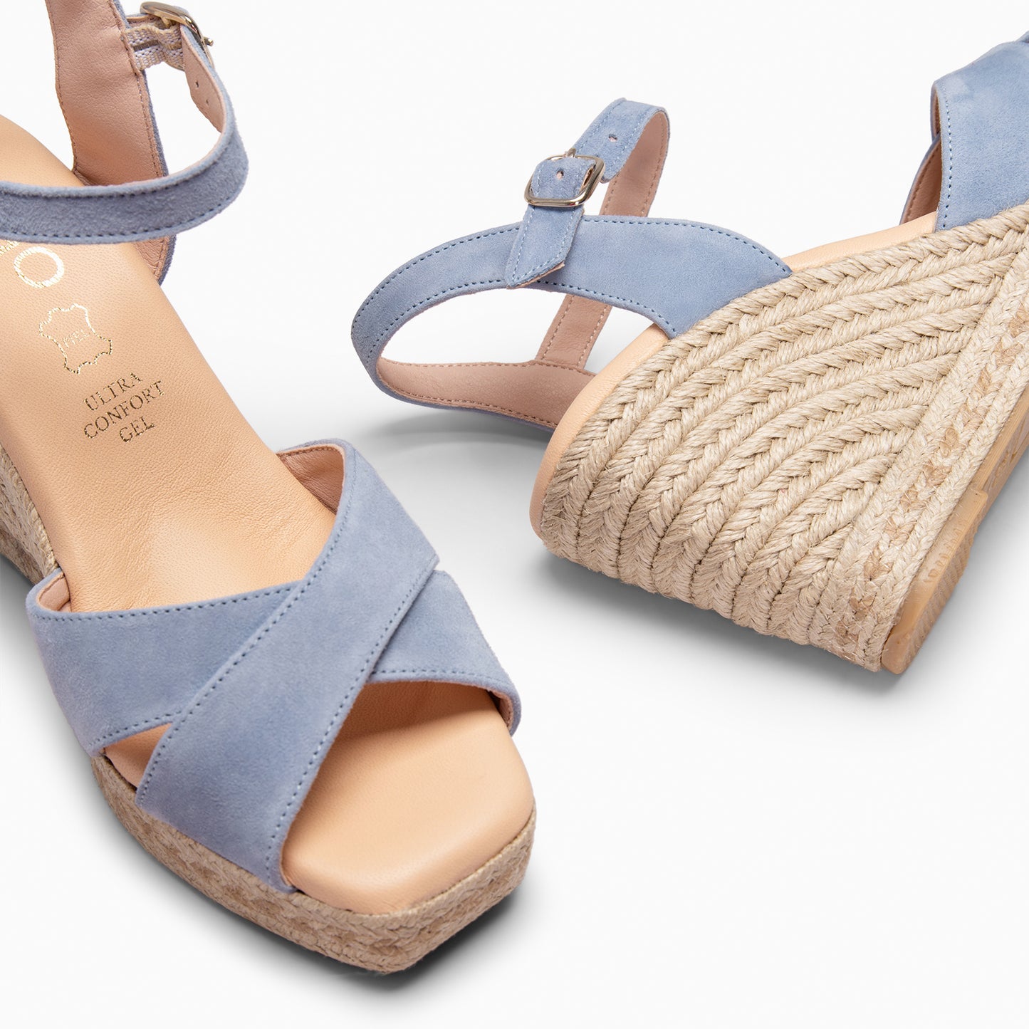 VERA - Cuña de esparto de ante JEANS