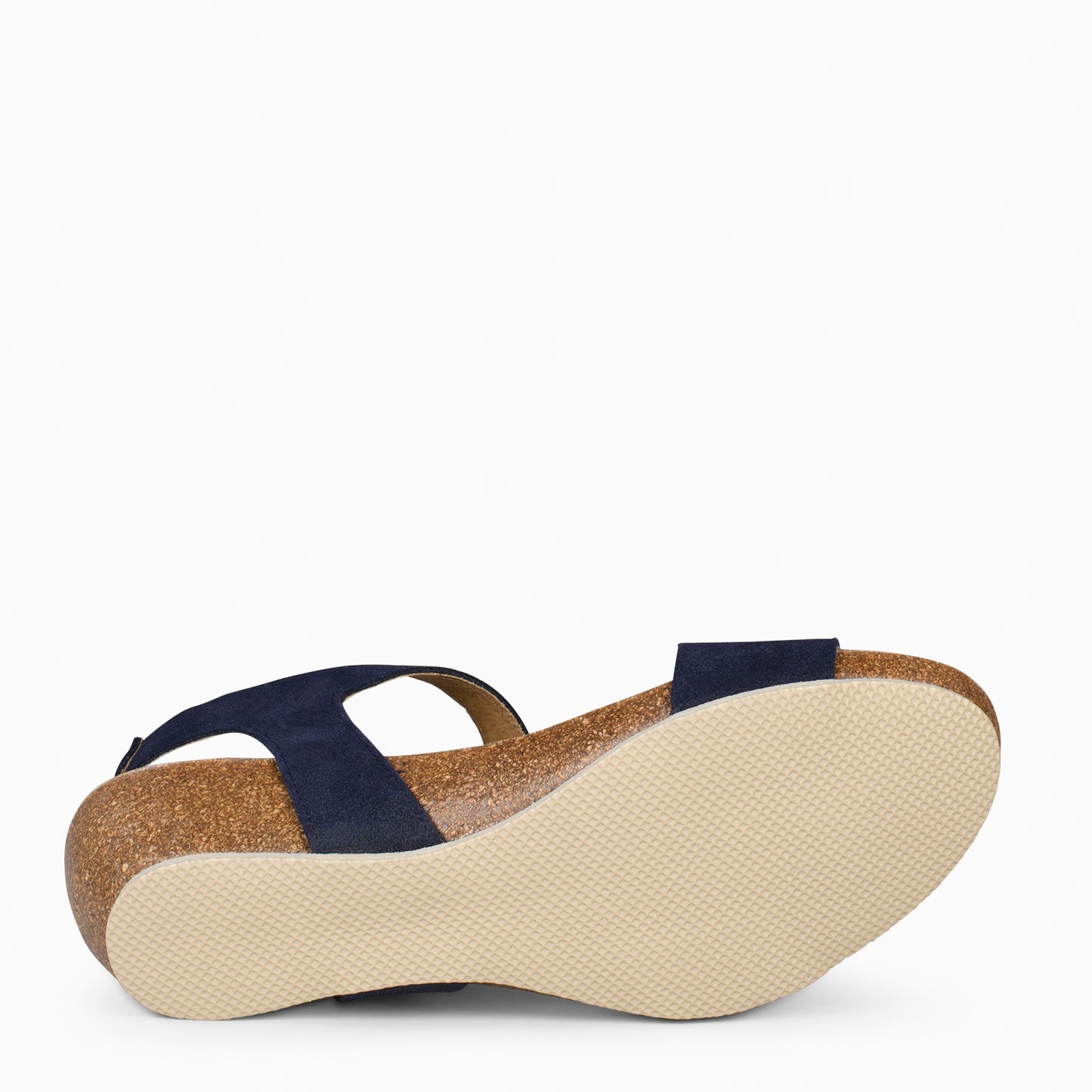 OAK – Sandálias de cunha em camurça BIO AZUL