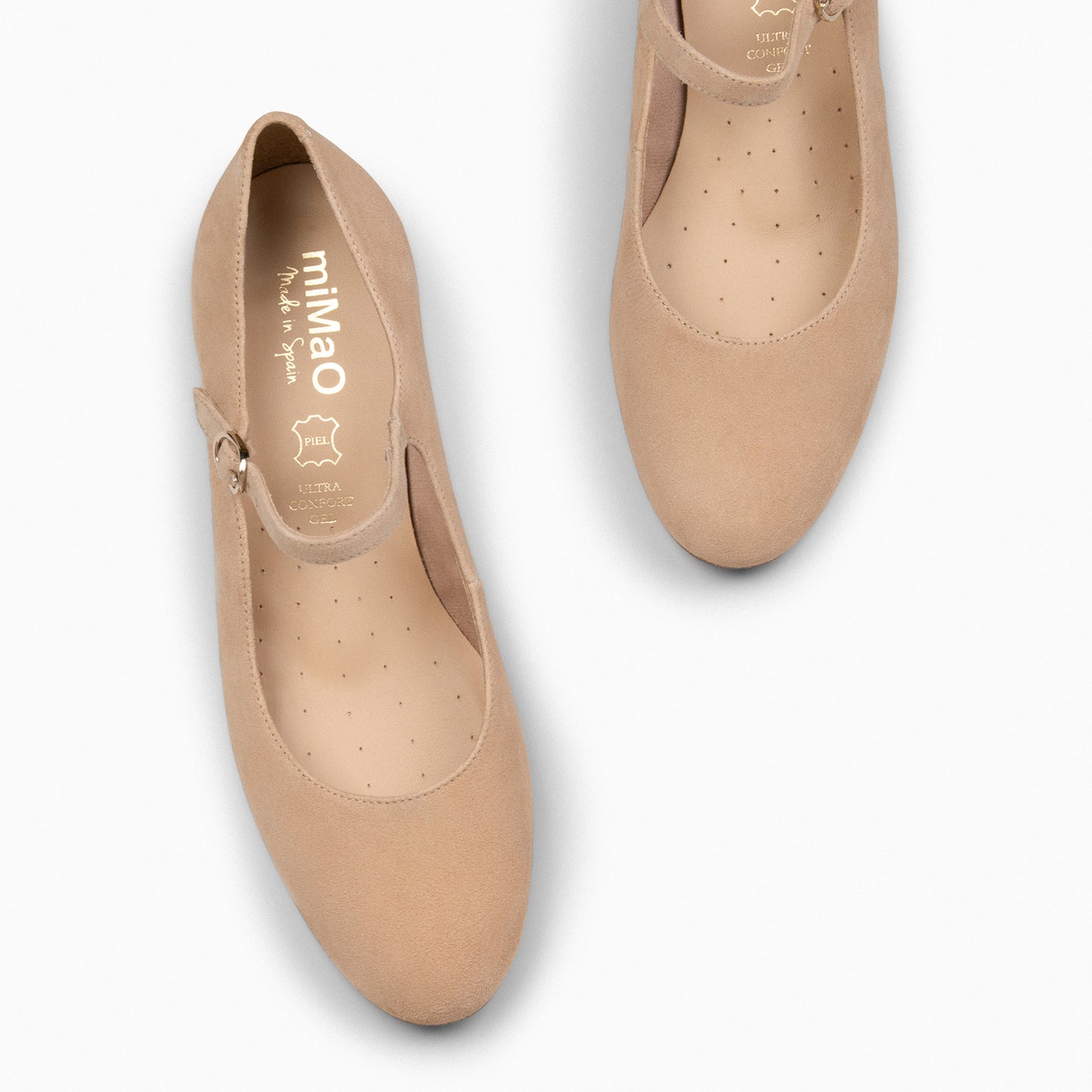 NORA - Merceditas con tacón bajo CAMEL