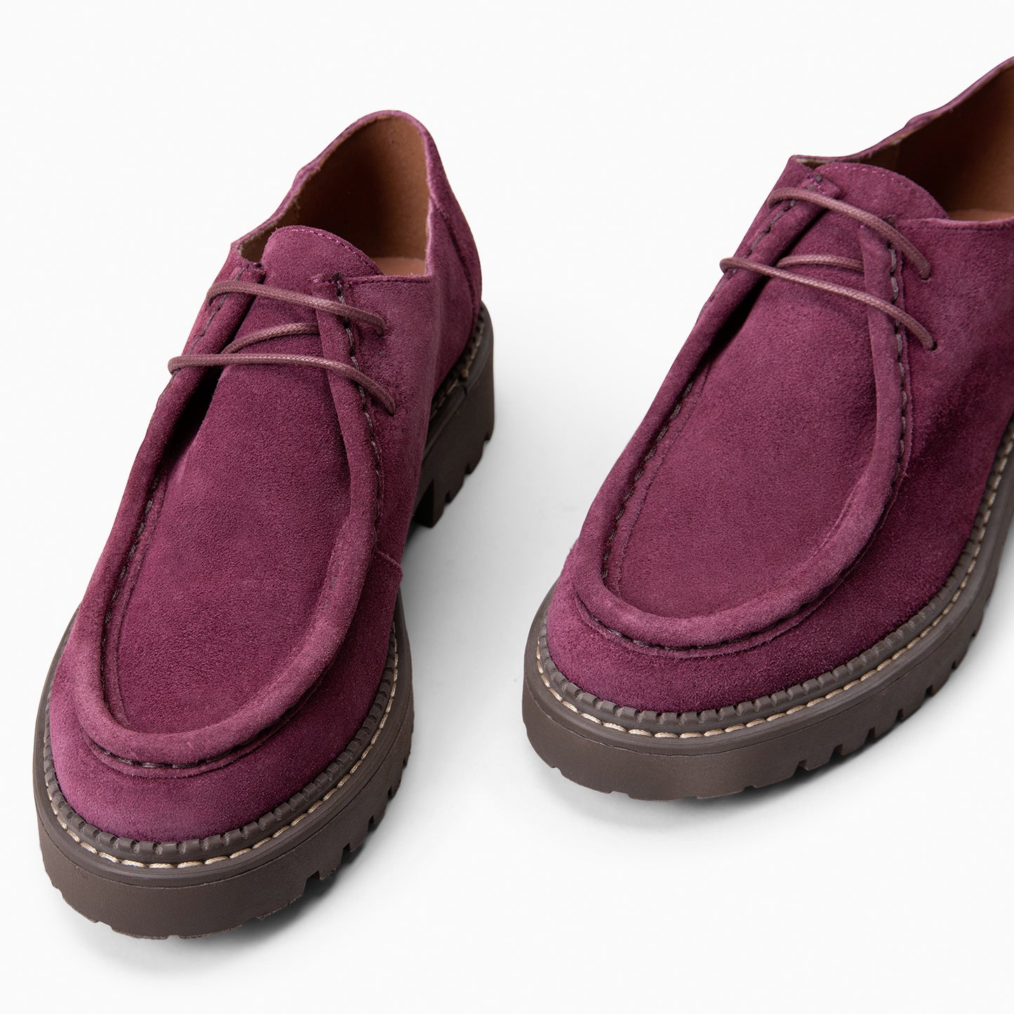 YALE – Mocasín con suela track con cordones BURDEOS