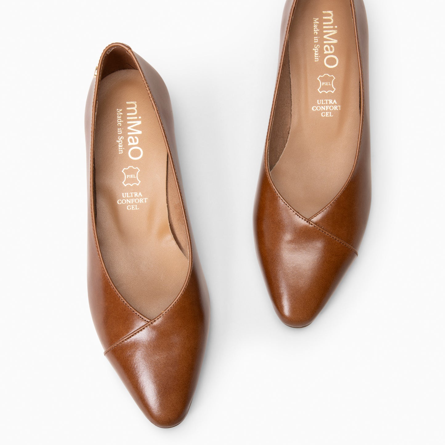 MARIE – Bailarinas tacón bajo CUERO