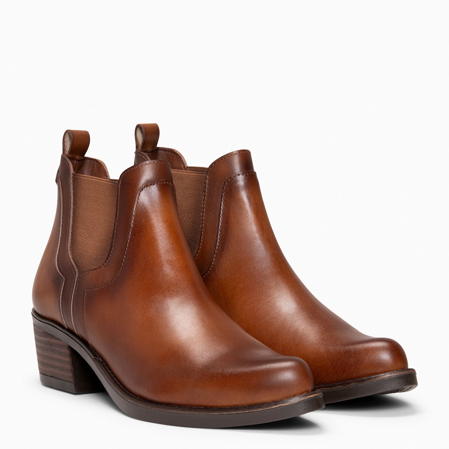 BILLY - Botines de tacón tipo Chelsea CUERO