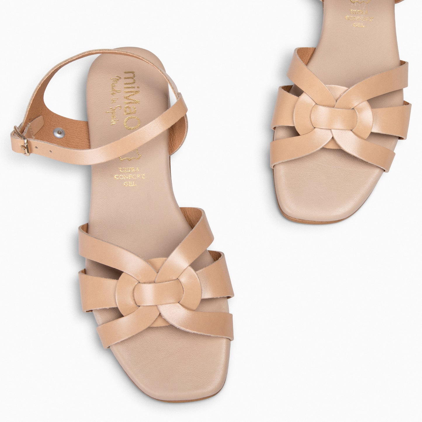 LIVIA - Sandalias planas elegantes BEIGE