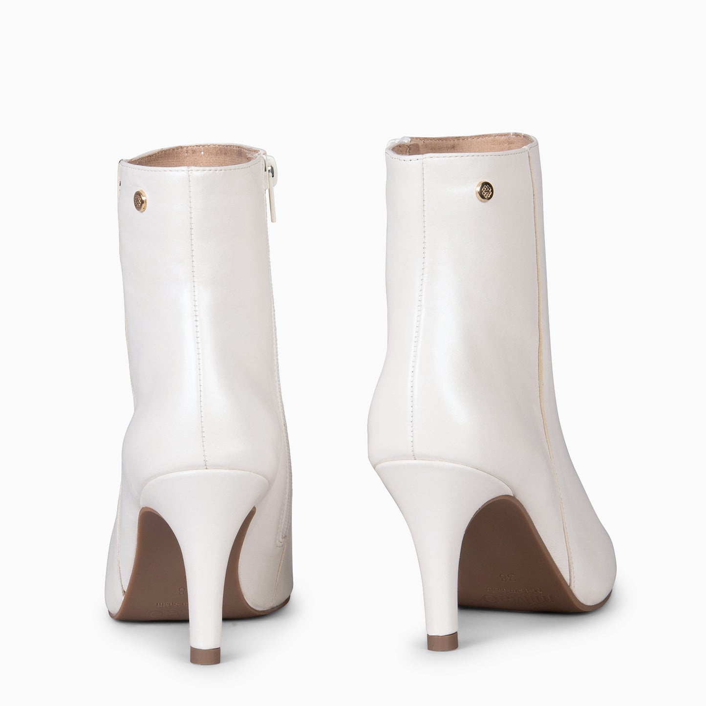 NIGHT - Botines elegantes de tacón fino NACAR