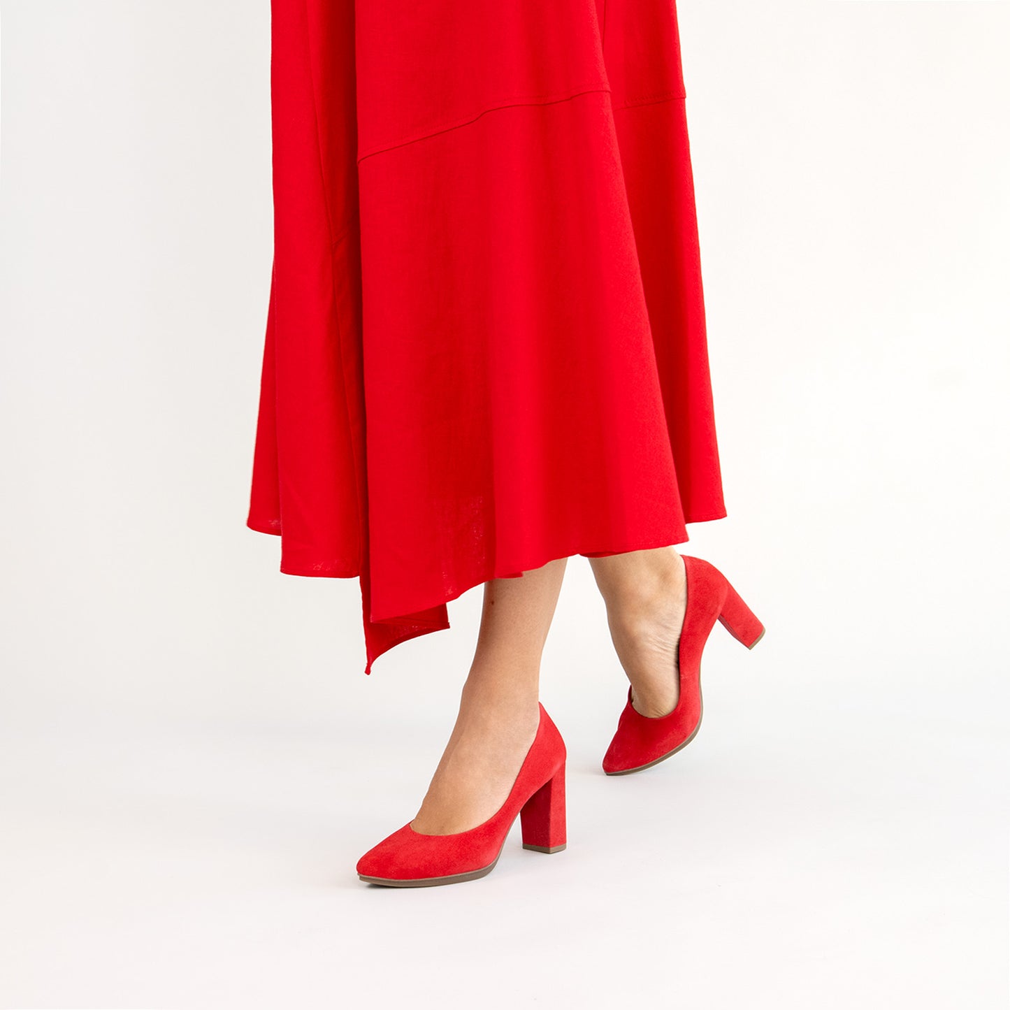 URBAN – Zapatos de tacón alto de ante RED FIRE