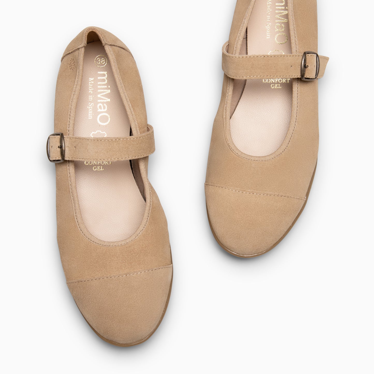 MICAELA - Merceditas de serraje BEIGE