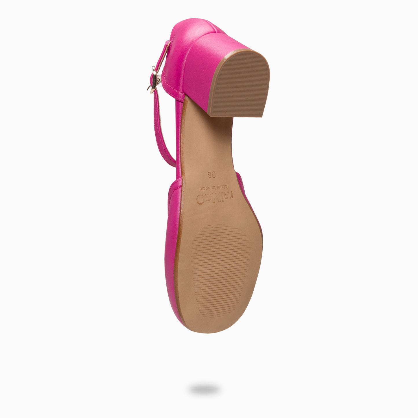 RIO - Tacones de Cuero con Correa al Tobillo FUCSIA