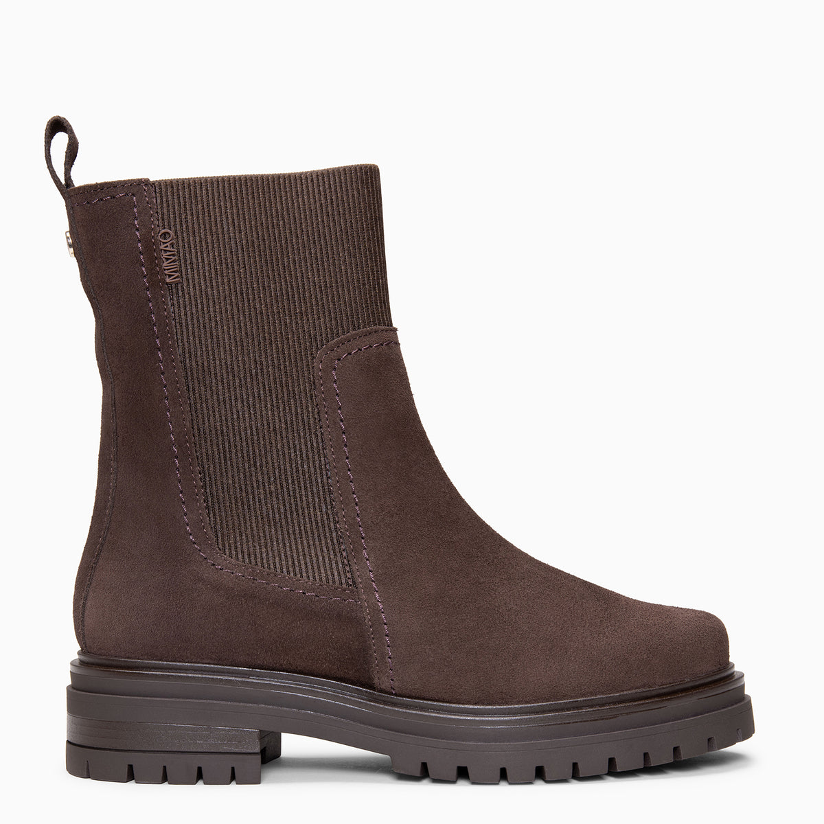 ROBIN - Botines Chelsea altos de piel MARRON