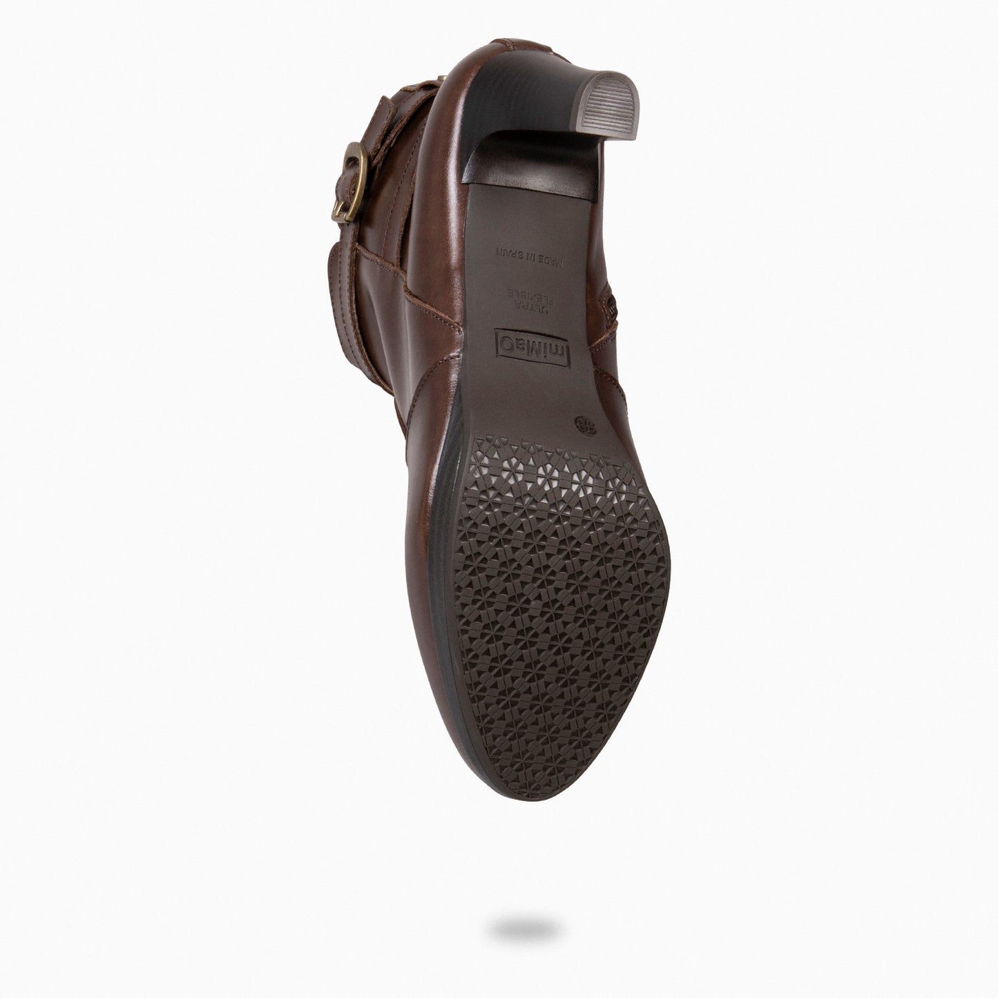 MILÁN – Botines de tacón y pulsera decorativa MARRÓN