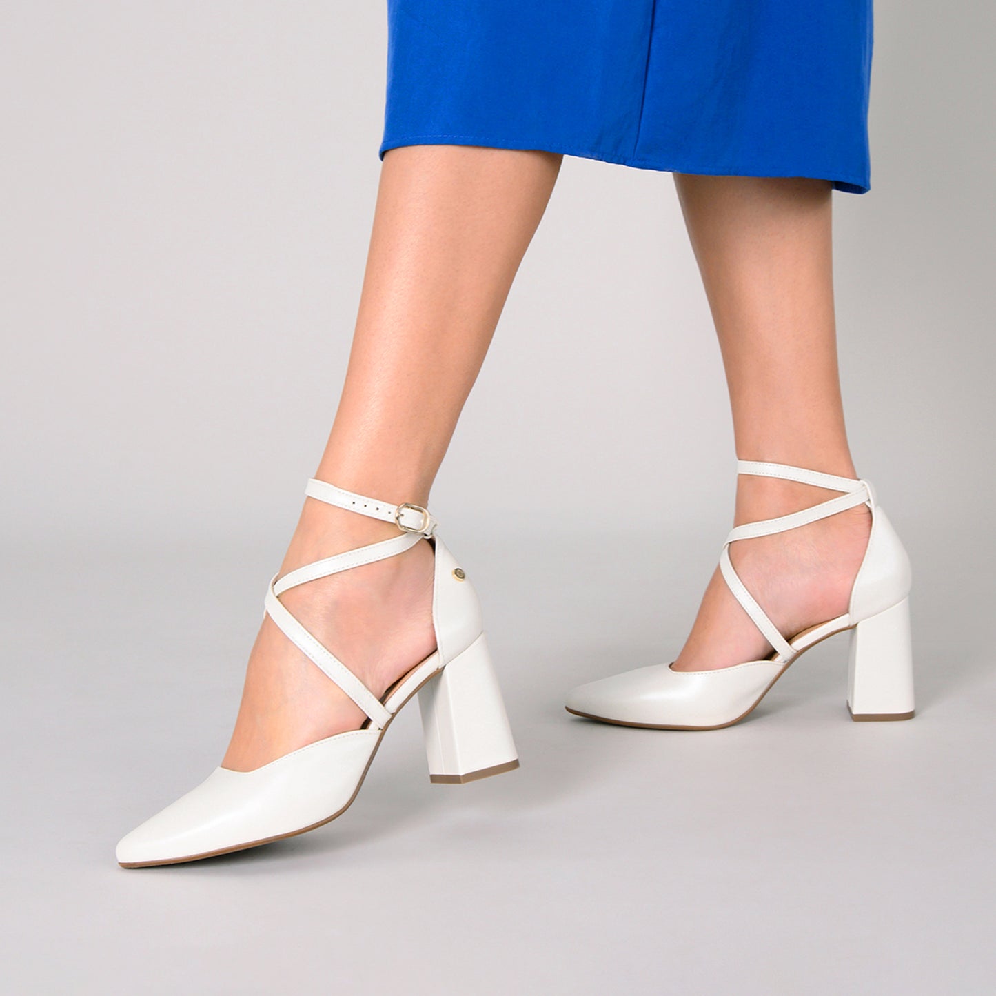 ARIEL - Zapato de tacón ancho NACAR