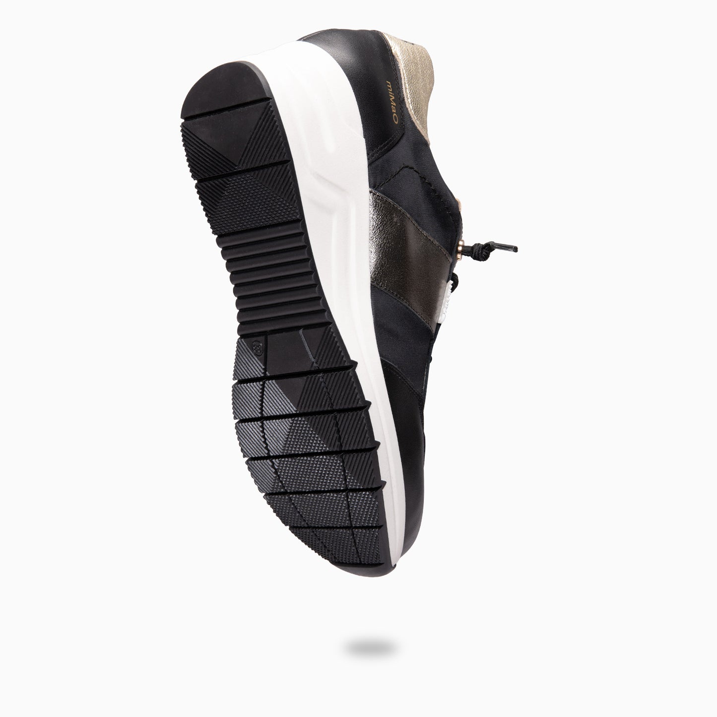 CAEN - Zapatillas con cuña en materiales combinados NEGRO