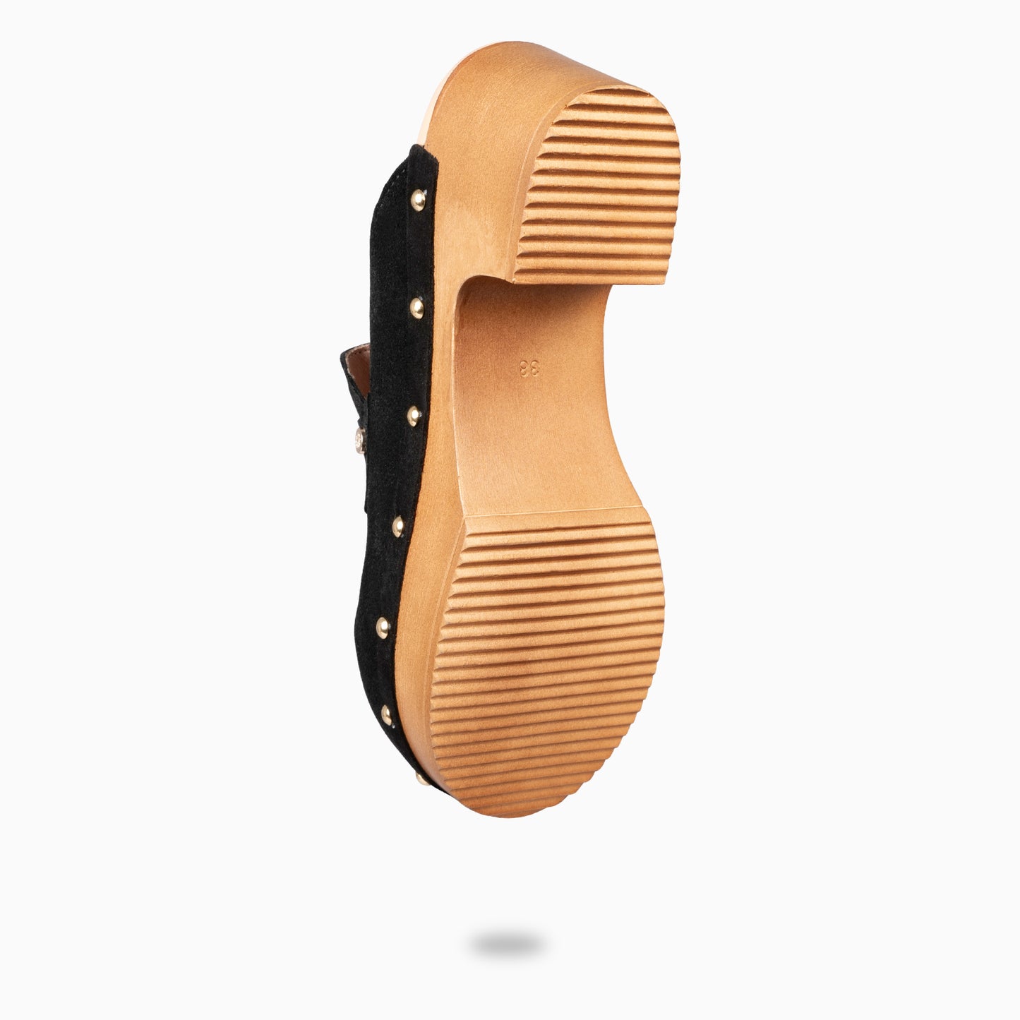 Gassin – ZUECO DE TACÓN BAJO Y PLATAFORMA NEGRO