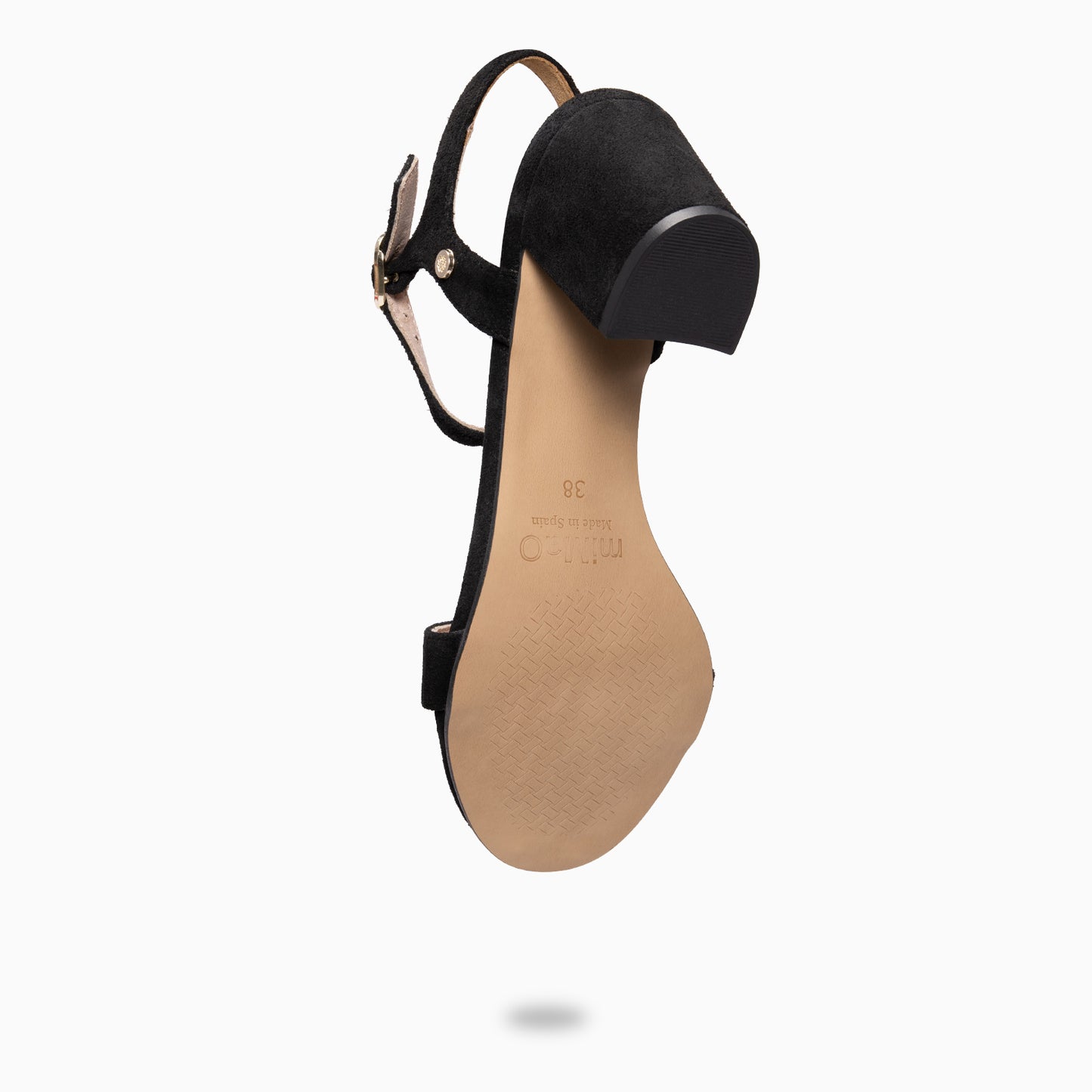 KEILA - Sandalias de Tacón Medio de Ante NEGRO