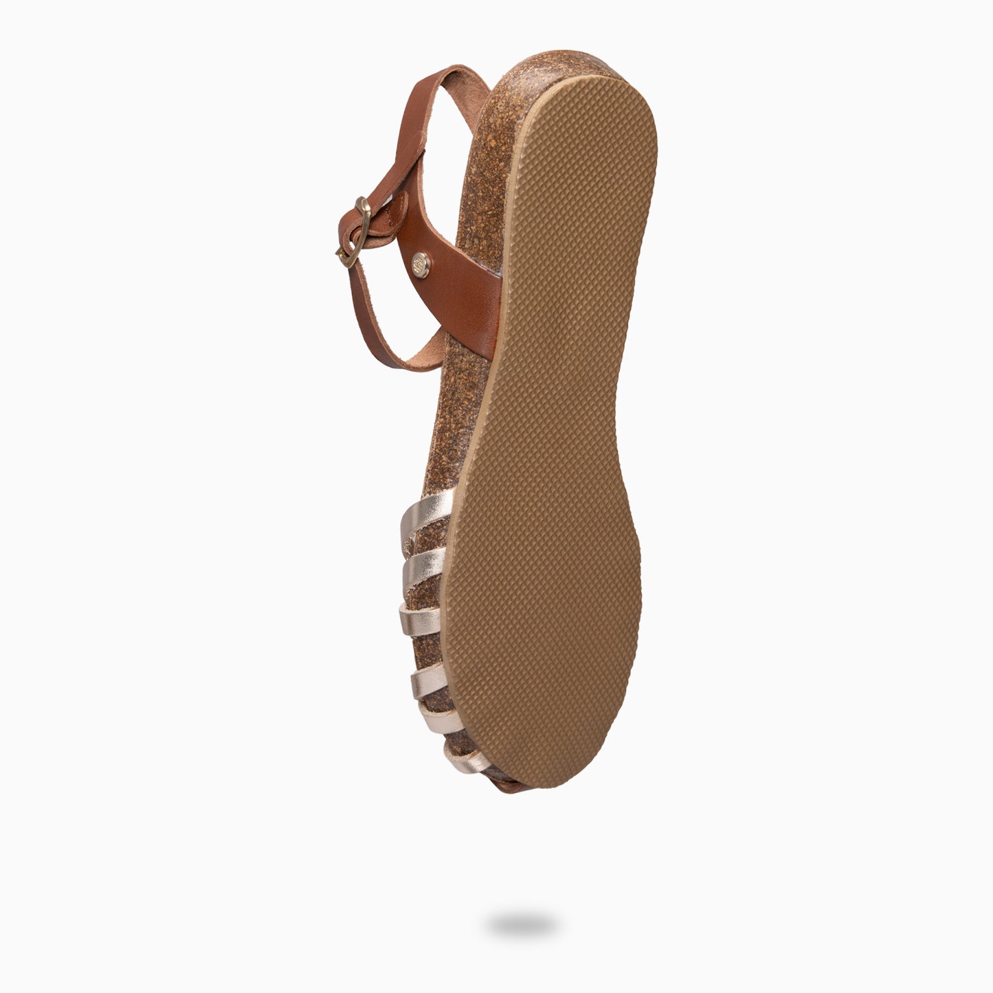 BEACH - Sandalias planas de tiras PLATINO