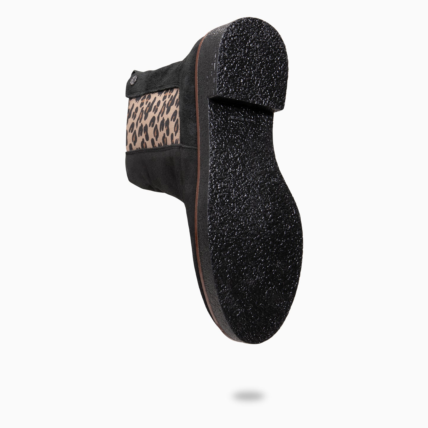 PORTLAND – Botines Chelsea de piel NEGRO LEOPARDO