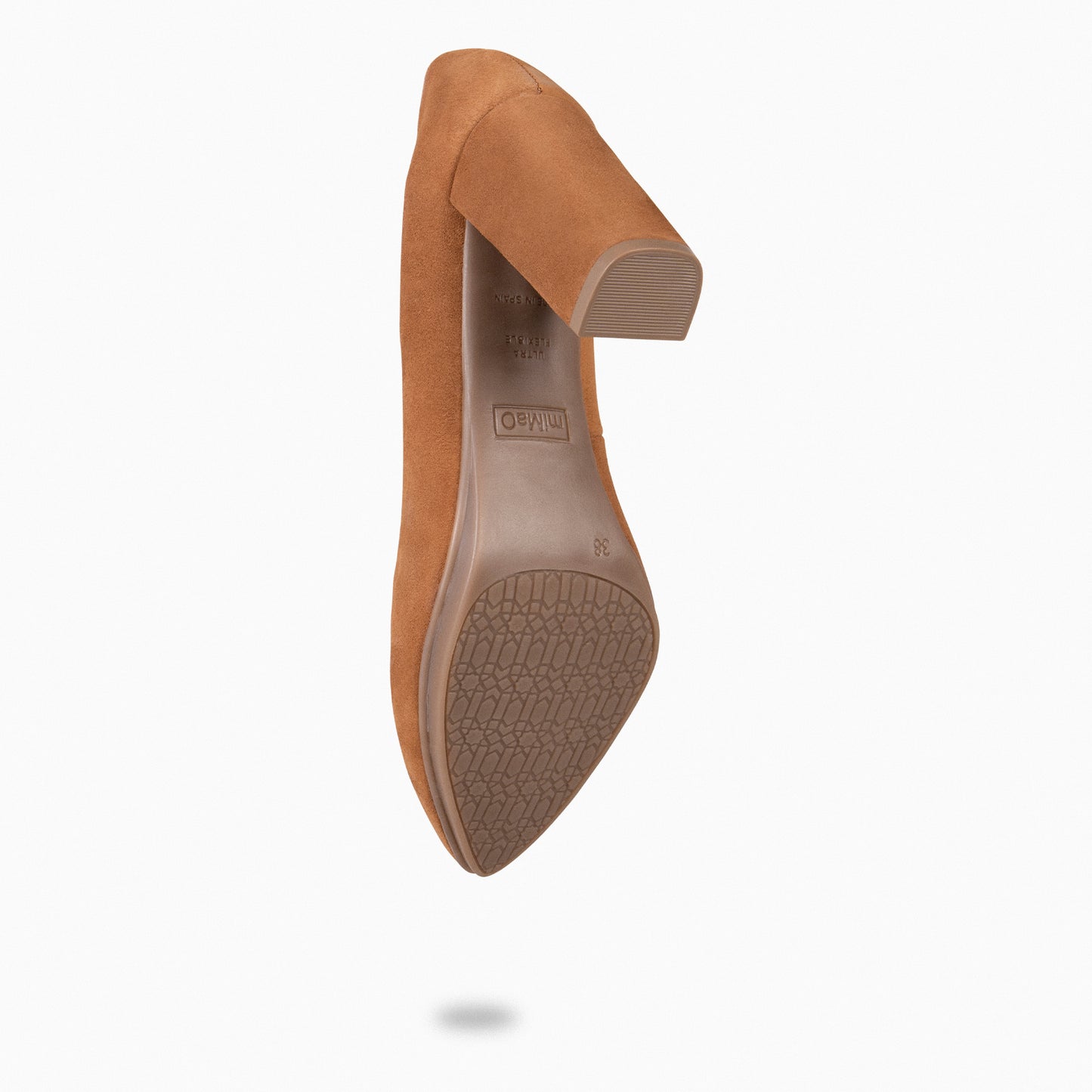 URBAN – Zapatos de tacón alto de ante CAMEL