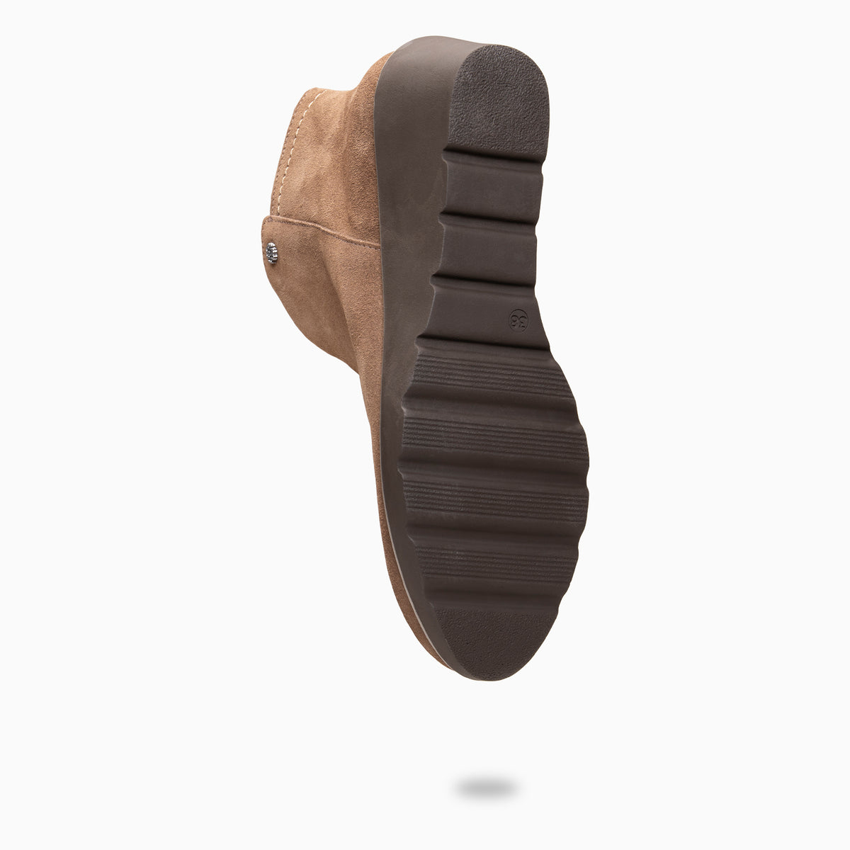 LULEA - Botines con cuña de piel hidrófugos TAUPE