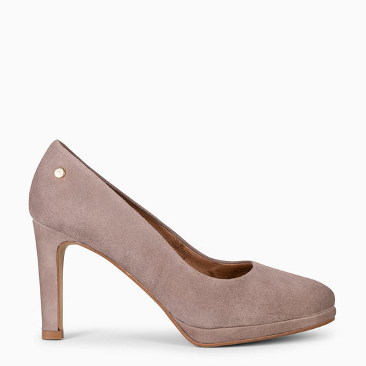 PLATAFORMA - Zapatos de tacón alto y plataforma TAUPE