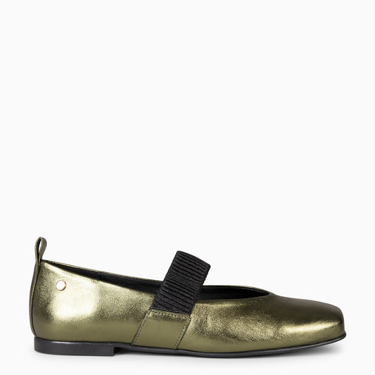 ALINA - Mary Janes com biqueira quadrada METALGREEN