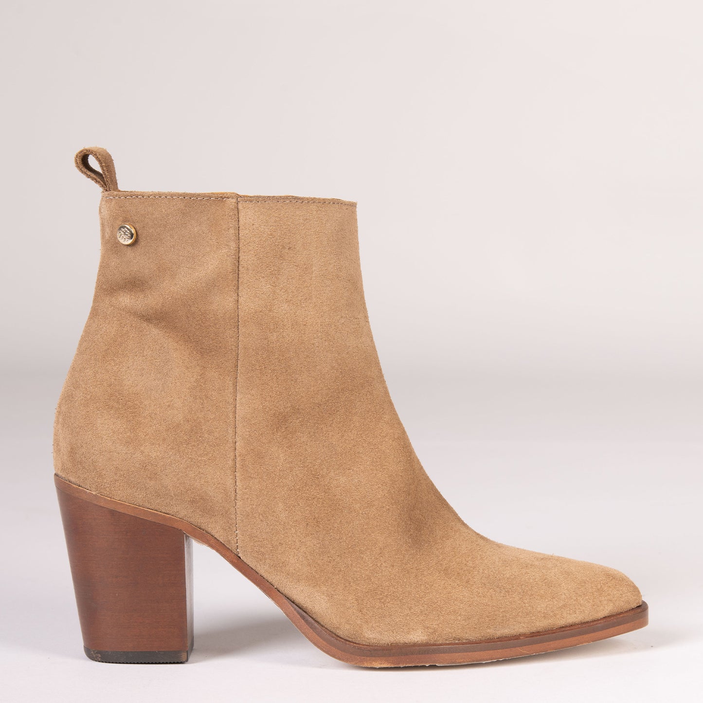 OLSEN – Botines de tacón ancho CAMEL