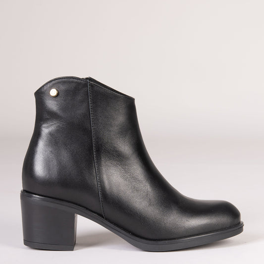 PRESTON – Bottines à talons larges NOIRES