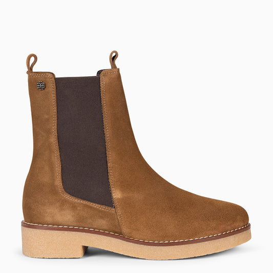 PORTLAND – Bottines Chelsea en cuir CAMEL