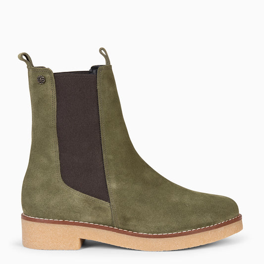 PORTLAND – Botas Chelsea de couro KHAQUI