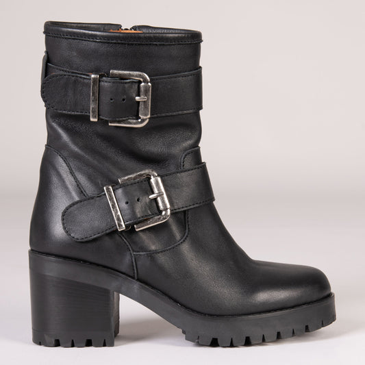 JANET – Bottines motardes en CUIR pour femmes