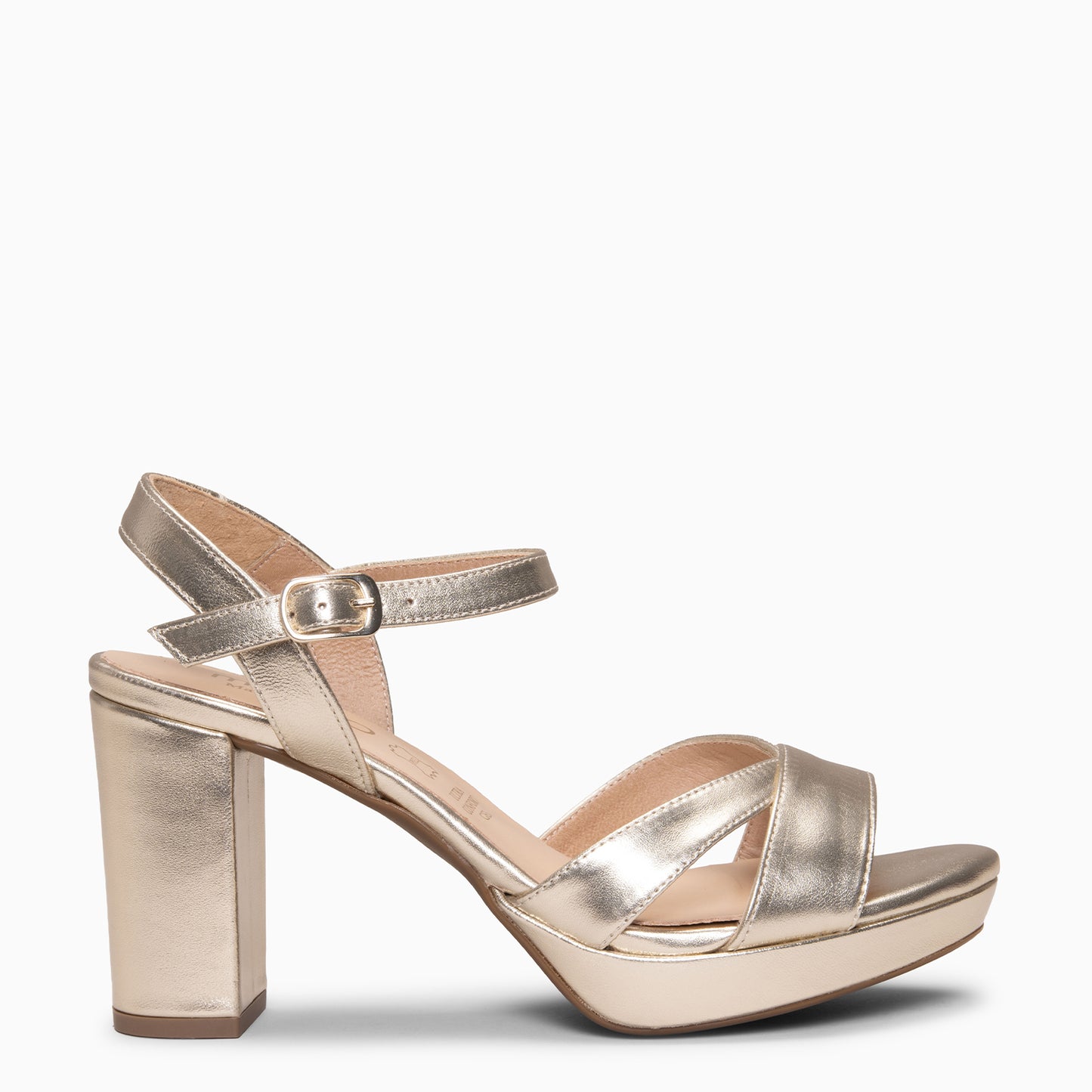 PARIS – Sandalias de fiesta con tacón alto y plataforma ORO