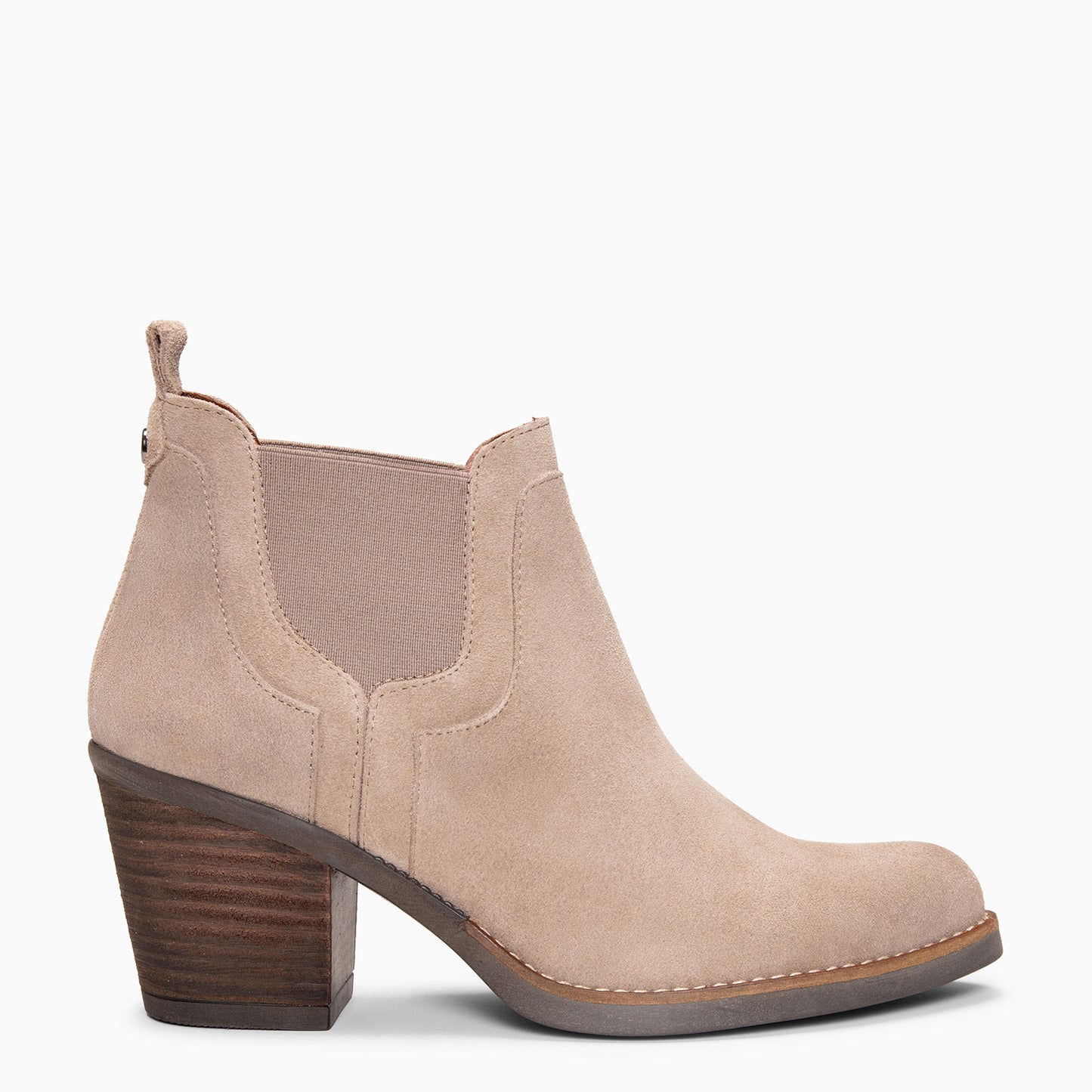 CASSIDY - Botines de tacón alto tipo Chelsea BEIGE