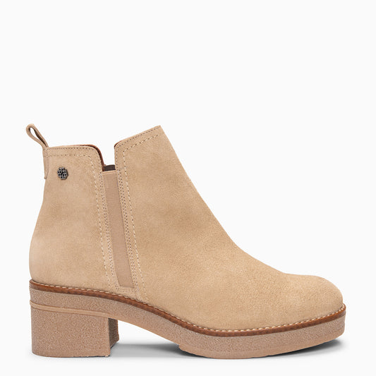 SWING - Botines casual de ante hidrófugo CAMEL