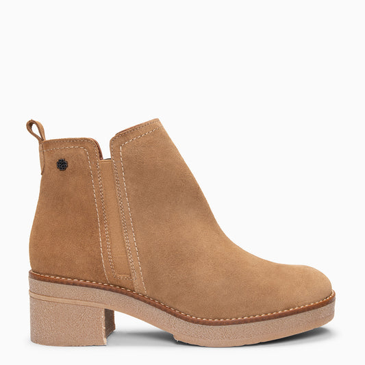 SWING - Botines casual de ante hidrófugo CUERO