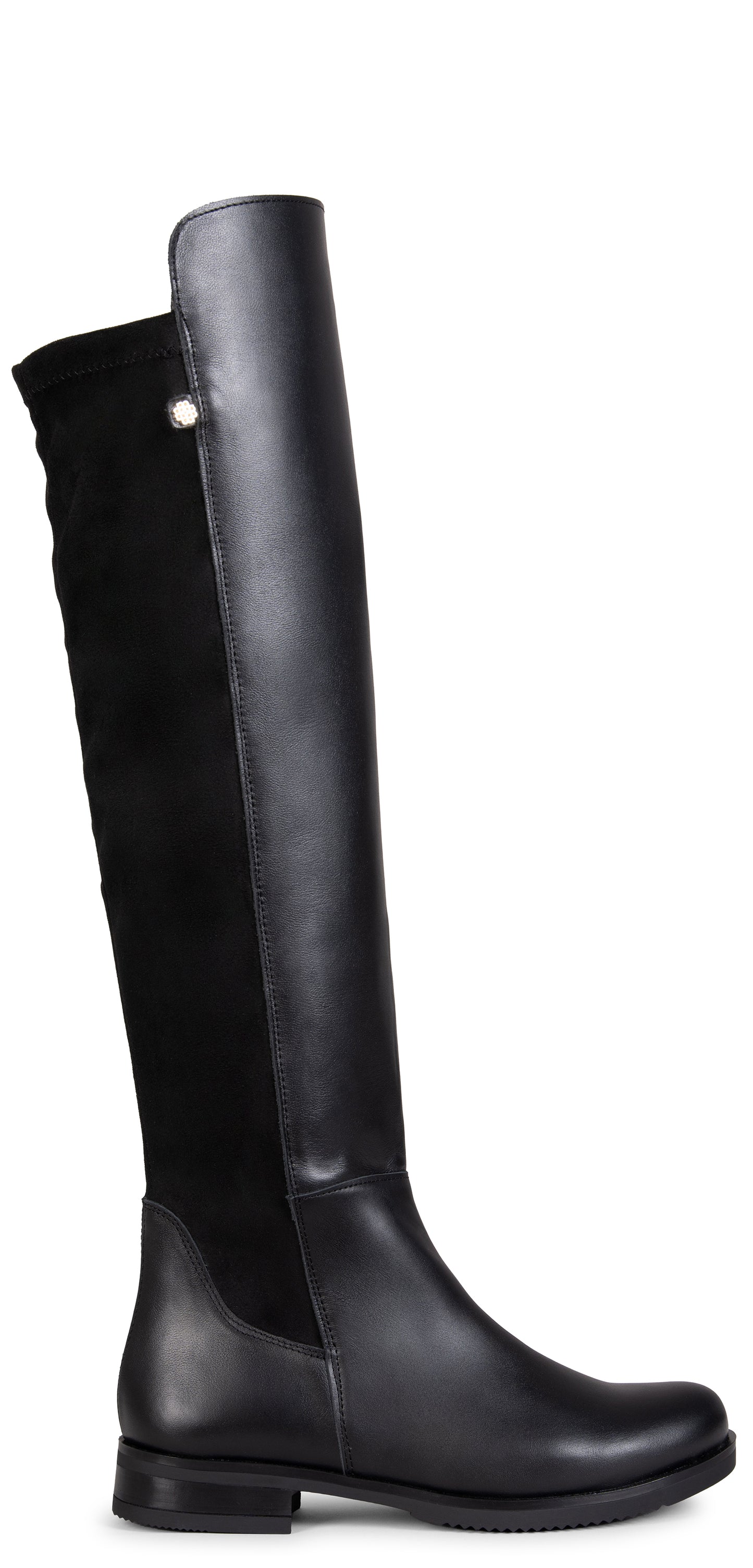 LIA - Bota alta de piel NEGRO