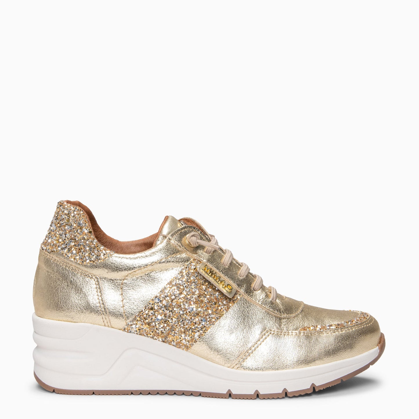 PAU - Zapatillas con cuña PLATINO