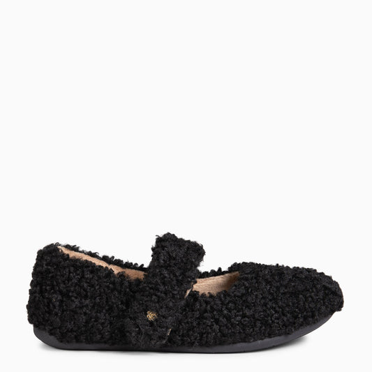 COZY DREAMS - Zapatillas de estar por casa con velcro NEGRO