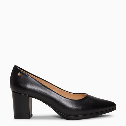 URBAN S SALON - Zapatos de tacón medio de napa NEGRO