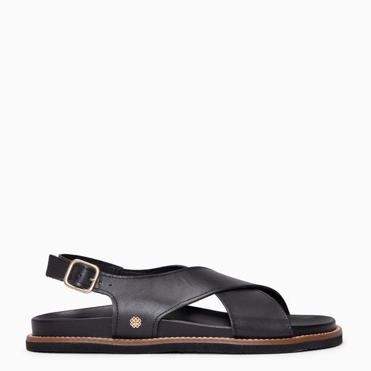 COIBA - Sandalias tipo pala de napa NEGRO