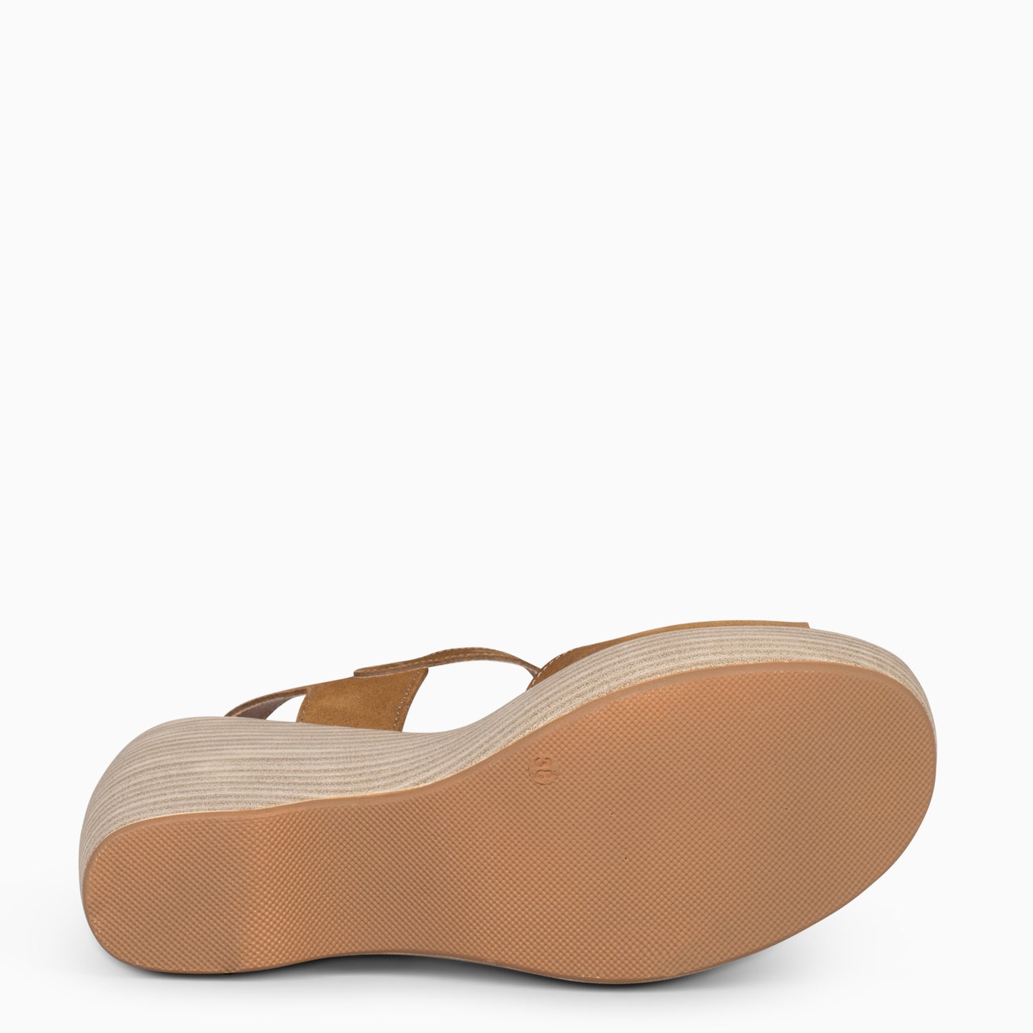 SIDNEY – Sandalias con cuña de madera MARRÓN