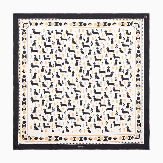 PAÑUELO TECKEL - Pañuelo 100% seda con estampado teckel