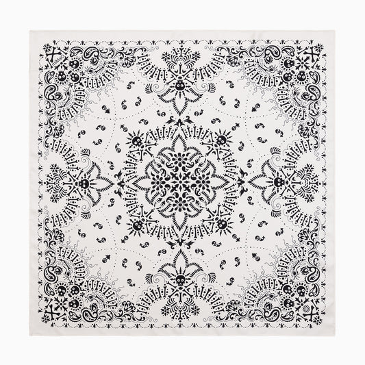 PAÑUELO CALAVERA - Pañuelo 100% seda con estampado en tonos beige